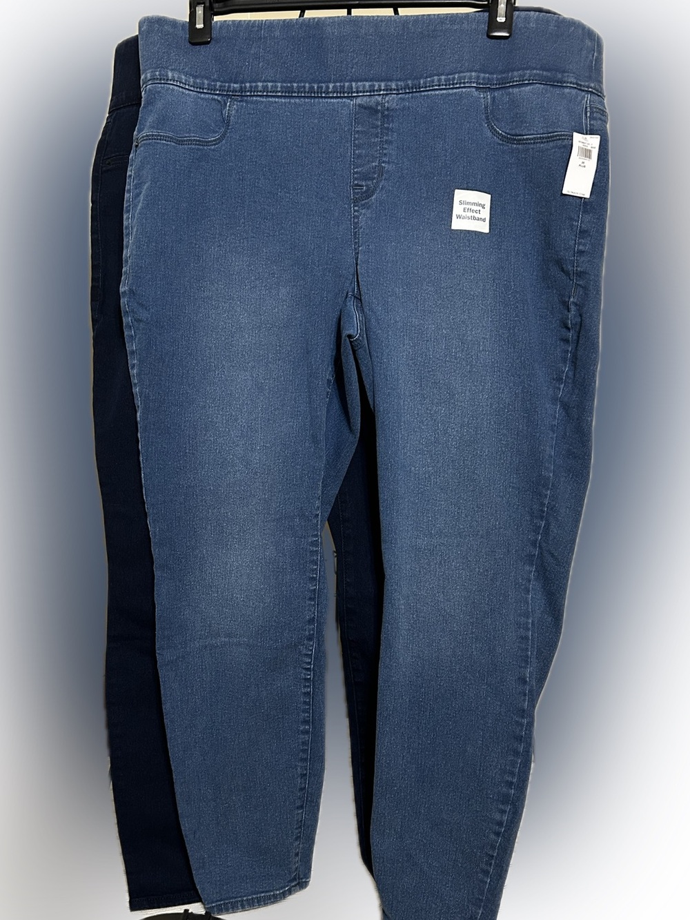 TWO PAIRS OF OLD NAVY SUPER SKINNY MID-RISE JEANS